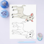 Niedliche Ziegenfärbungsseite Flyer (Einzeln)