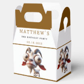 Niedliche Ziegenfarm Tiere 2. Geburtstag Party Geschenkschachtel (Geöffnet)
