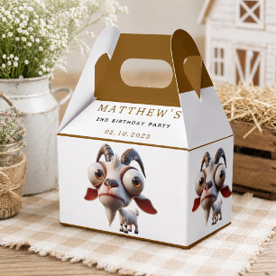 Niedliche Ziegenfarm Tiere 2. Geburtstag Party Geschenkschachtel