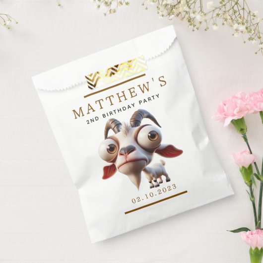 Niedliche Ziegenfarm Tiere 2. Geburtstag Party Geschenktütchen (Versiegelt)