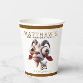 Niedliche Ziegenfarm Tiere 2. Geburtstag Party Pappbecher (Vorderseite)
