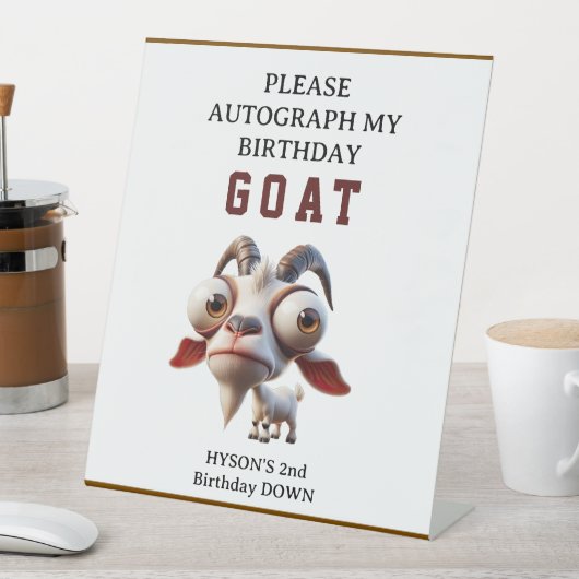Niedliche Ziegenfarm Tiere 2. Geburtstag Party Sockelschild (In Situ)