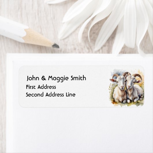 Niedliche Ziegenfarm Wasserfarbe Kunst (Insitu)