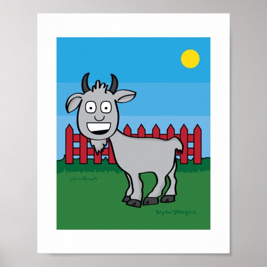 Niedliche ZiegenIllustration Kids Farm Animal Art Poster (Vorne)