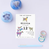 Niedliche Ziegenmädchen Geburtstagsparty Flyer (Einzeln)