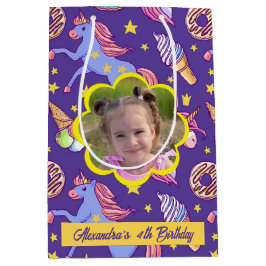 Niedliche Zierhörner, Donuts und Eiscreme Mittlere Geschenktüte