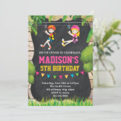 Niedliche Ziplinie Einladung (Stehend Vorderseite)