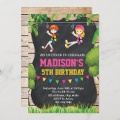 Niedliche Ziplinie Einladung (Vorne/Hinten)