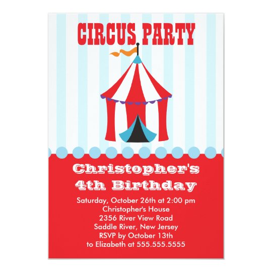 Niedliche Zirkus Kindergeburtstag Party Einladung Zazzle De