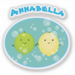 Niedliche Zitrone Limone Freunde Zitrusfrüchte Car Aufkleber