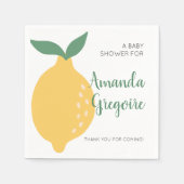 Niedliche Zitrone und Blätter Obstmutterdusche Serviette (Vorderseite)