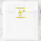 Niedliche Zitrone und individualisierbare Firmenlo Quadratischer Aufkleber (Tasche)