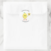 Niedliche Zitrone und individualisierbare Firmenlo Runder Aufkleber (Tasche)