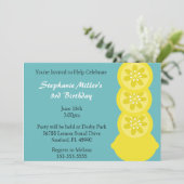 Niedliche Zitronen-Scheibe-Sommer-Party Einladung (Stehend Vorderseite)