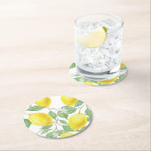 Niedliche Zitronen und Blätter Papier Untersetzer (Vor Ort)