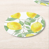 Niedliche Zitronen und Blätter Papier Untersetzer (Angewinkelt)