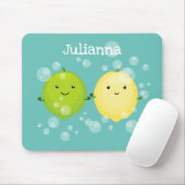 Niedliche Zitronenfreunde Limone Cartoon-Abbildung Mousepad (Mit Mouse)