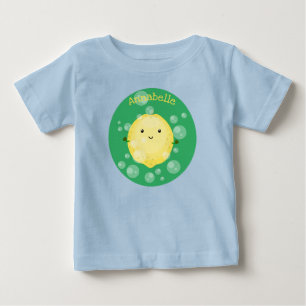 Niedliche Zitronenfrüchte Cartoon Blasen Veranscha Baby T-shirt