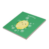 Niedliche Zitronenfrüchte Cartoon Blasen Veranscha Fliese (Seite)