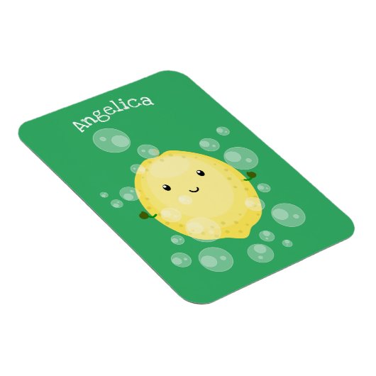 Niedliche Zitronenfrüchte Cartoon Blasen Veranscha Magnet (Rechte Seite)