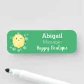 Niedliche Zitronenfrüchte Cartoon Blasen Veranscha Namensschild (Beispiel)