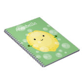 Niedliche Zitronenfrüchte Cartoon Blasen Veranscha Notizblock (Rechte Seite)