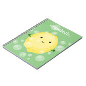 Niedliche Zitronenfrüchte Cartoon Blasen Veranscha Notizblock (Linke Seite)