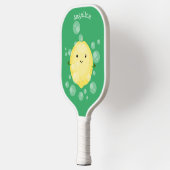Niedliche Zitronenfrüchte Cartoon Blasen Veranscha Pickleball Schläger (Links)
