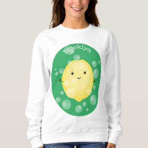 Niedliche Zitronenfrüchte Cartoon Blasen Veranscha Sweatshirt