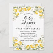 Niedliche Zitronenfrüchte Sommerdusche Einladung (Vorderseite)