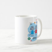 Niedliche Zodiakkatze | Gemini Kaffeetasse (VorderseiteRechts)