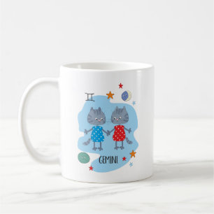 Niedliche Zodiakkatze   Gemini Kaffeetasse