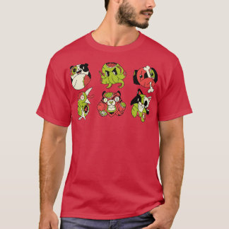 Niedliche Zombie Tiere Koala Octopus Panda Cat Tig T-Shirt