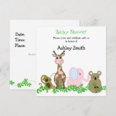 Niedliche Zoo Animal Baby Dusche Einladung (Vorne/Hinten)