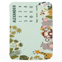 Niedliche Zoo Baby Meilensteine