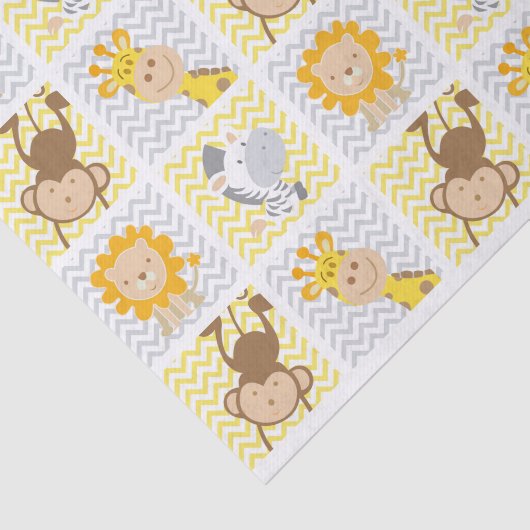 Niedliche Zoo-Tier-Quadrate Seidenpapier (Ausschnitt)