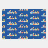 Niedliche Zootiere auf Spielzeugzug Lion Giraffe Z Geschenkpapier Set (Vorderseite 3)