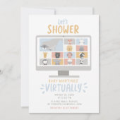 Niedliche Zootiere Computer mit virtueller Babydus Einladung (Vorderseite)