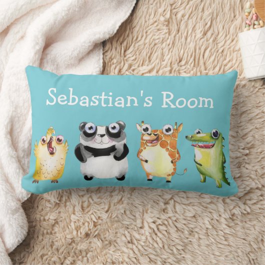 Niedliche Zootiere mit Kindernamen Lendenkissen (Decke)