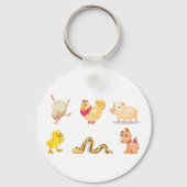 Niedliche Zuchtbetriebe und Heimtiere Schlüsselanhänger (Rückseite)