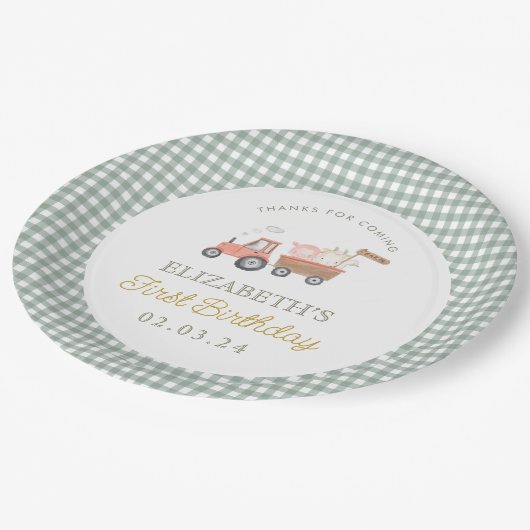 Niedliche Zuchttierzucht Barnyard Birthday Pappteller (Schrägansicht)