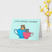 Niedliche Zuckerhut in Teebeete Personalisiert Karte (Gelbe Blume)