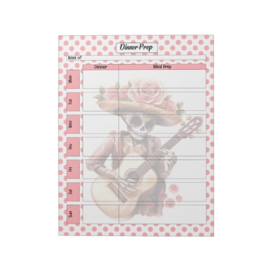 Niedliche Zuckerkulptur Abendessen Vorspeise Notizblock (Rotiert)