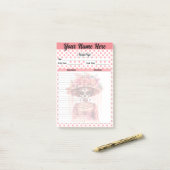 Niedliche Zuckerkulrezeptseite Post-it Klebezettel (Auf Schreibtisch)