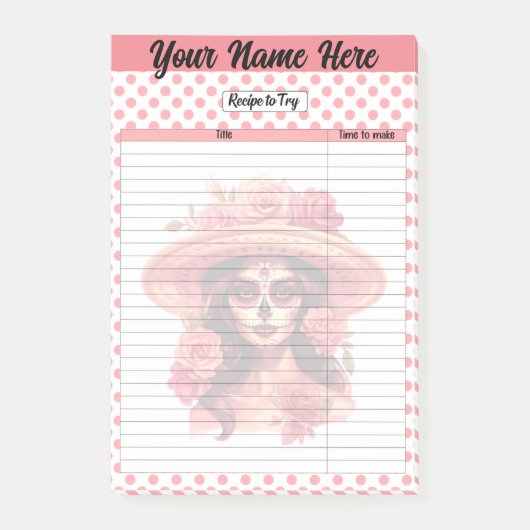 Niedliche Zuckerkulrezeptseite Post-it Klebezettel (Vorderseite)
