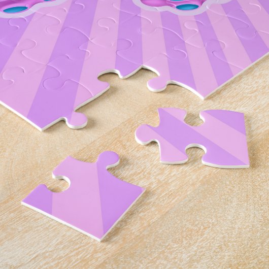 Niedliche Zuckerschädel-Zombie-Krake - blaues Lila Puzzle (Seite)