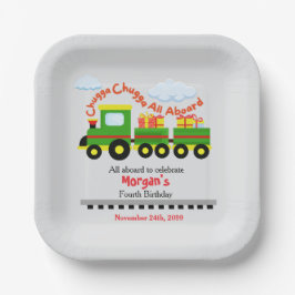 Niedliche Züge aller Altersgruppen mit Geschenken Pappteller