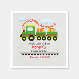 Niedliche Züge aller Altersgruppen mit Geschenken Serviette