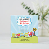 Niedliche Züge Einladung zur Geburtstagspartei (Stehend Vorderseite)