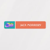 Niedliche Züge Kinder Name Etiketten (Design 2)